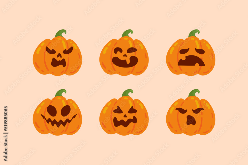Different emotions pumpkins for halloween. Different emotions pumpkins for halloween.