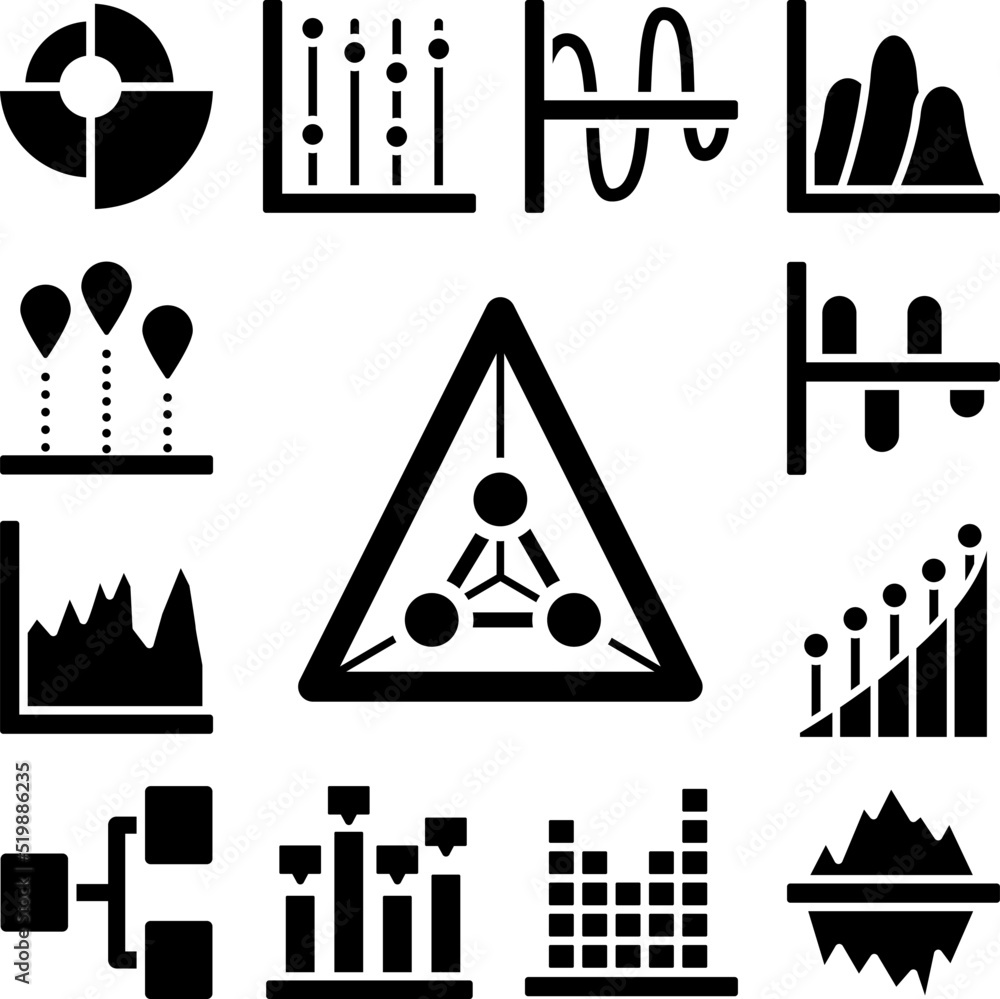Chart radar charts icon in a collection with other items Stock Vector ...