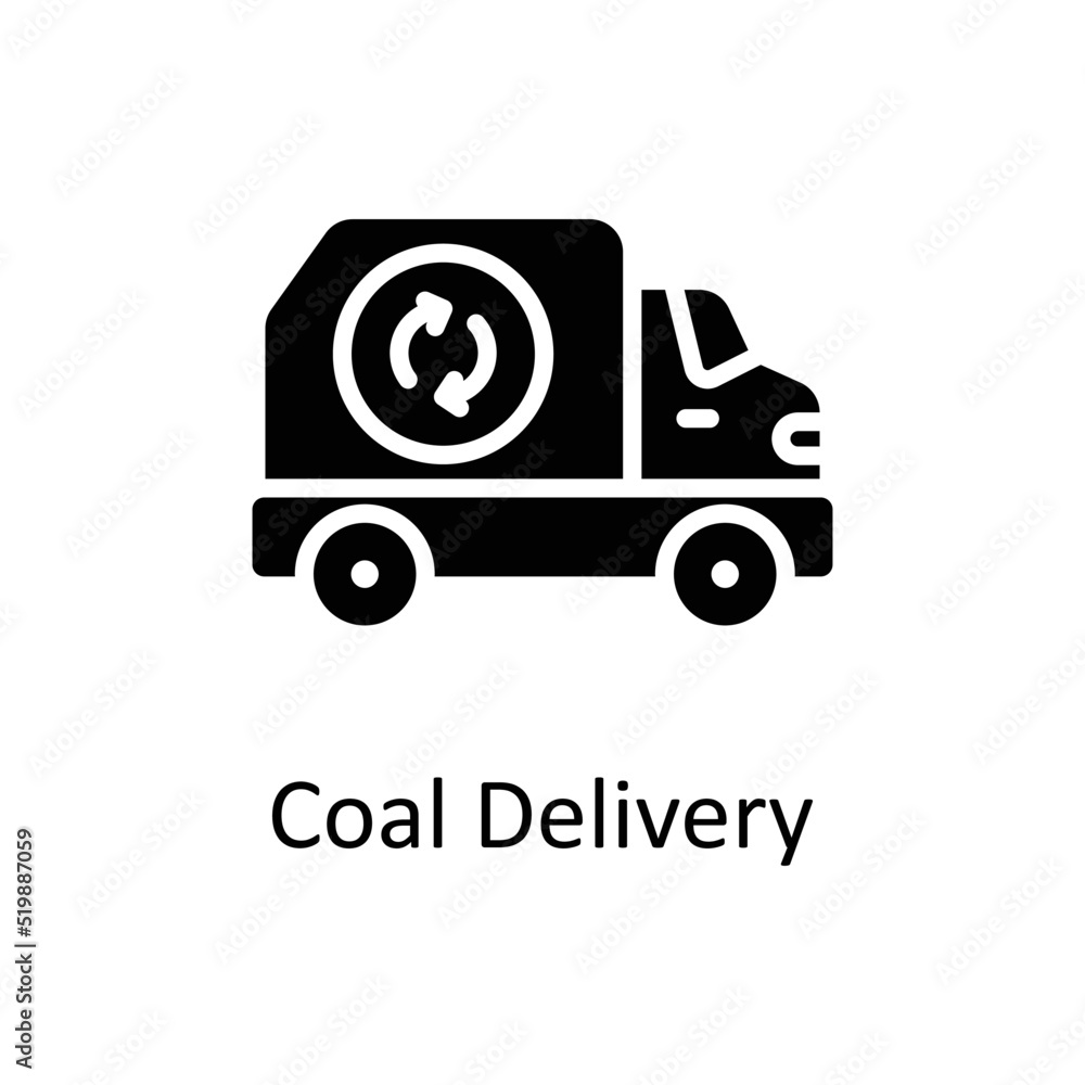 Coal Delivery vector Solid Icon Design illustration on White background. EPS 10 File Coal Delivery vector Solid Icon Design illustration on White background. EPS 10 File