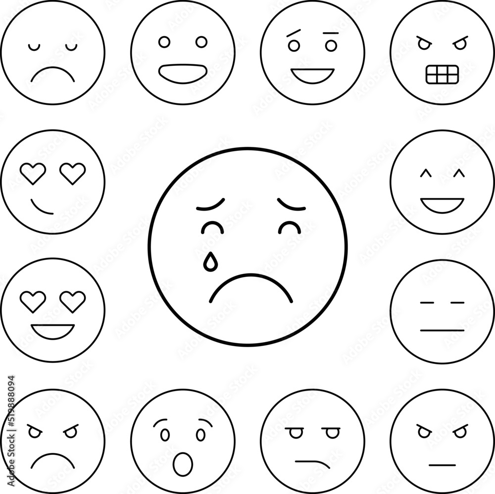Teardrop falling, Crying, emotions icon in a collection with other items Teardrop falling, Crying, emotions icon in a collection with other items
