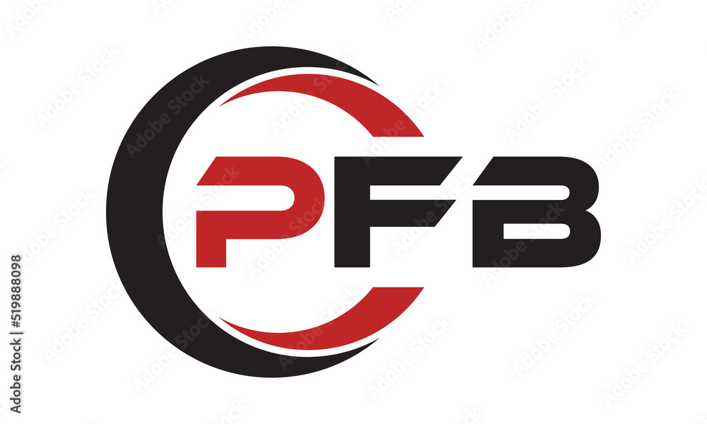 PFB swoosh three letter logo design vector template | monogram logo ...