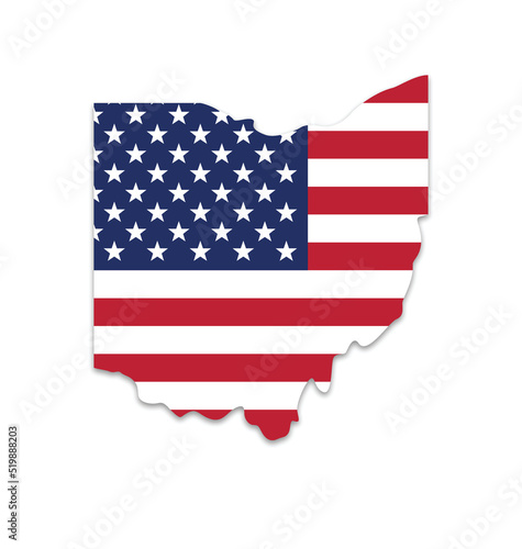 ohio oh state shape with usa flag photo