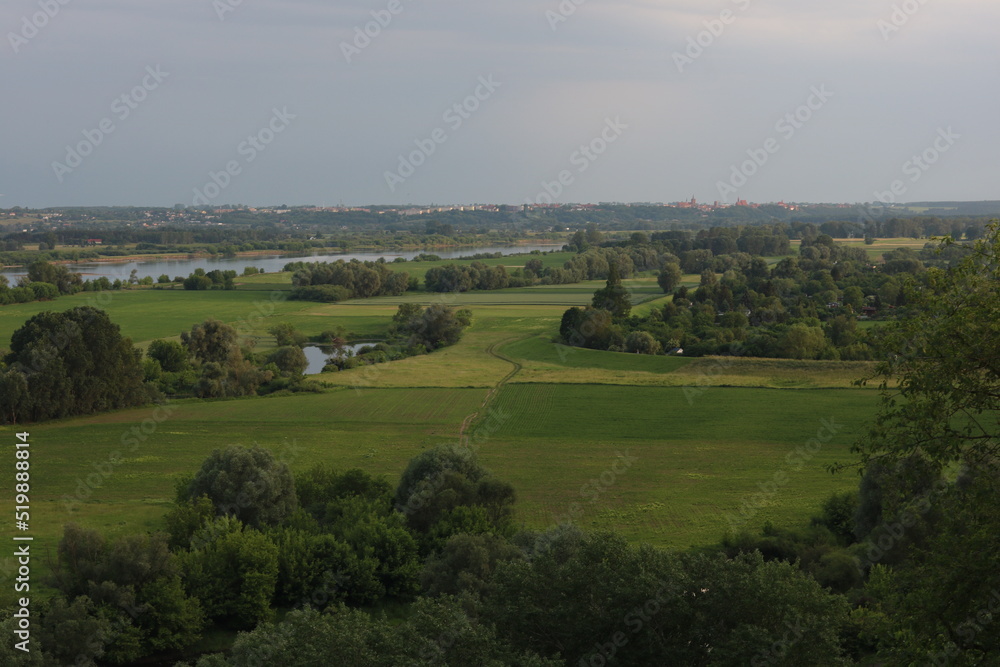View of the Lower Vistula Valley. Diabelce, Swiecie, hiking trail.