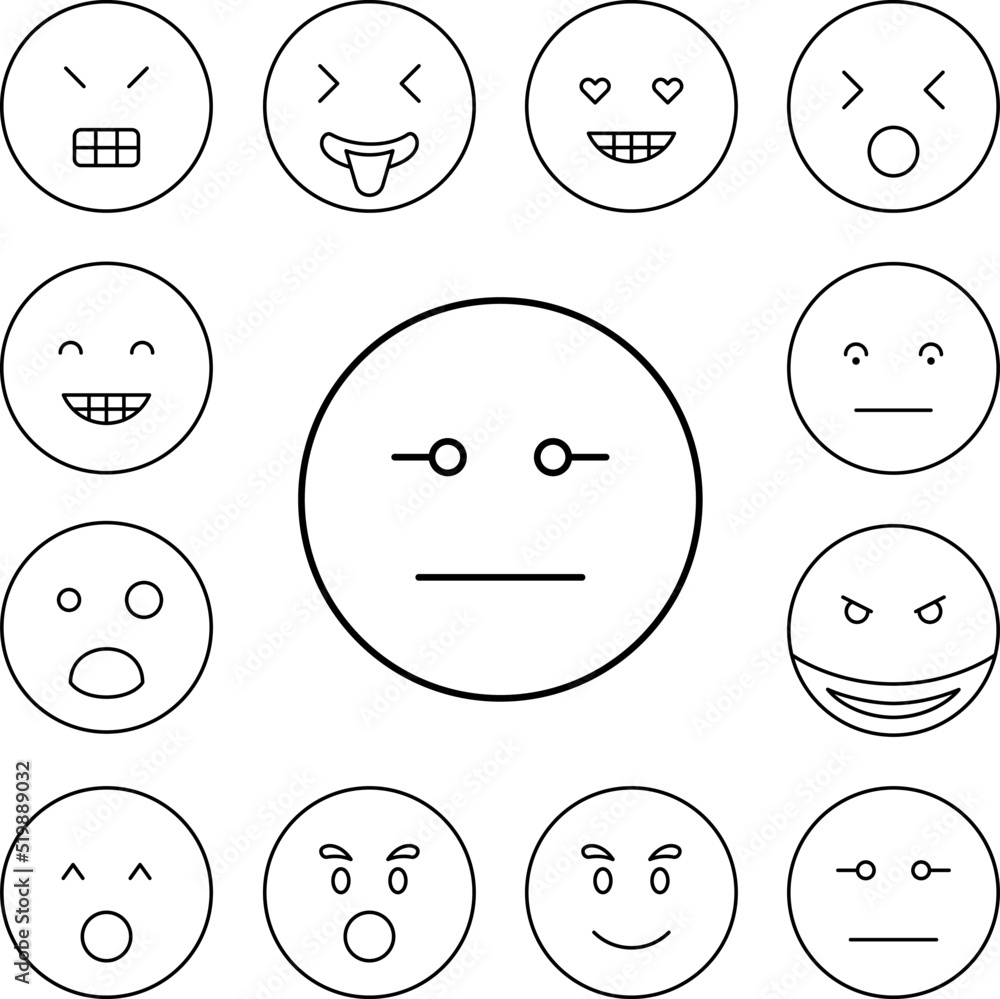 Angry, dissatisfied, emotions icon in a collection with other items Angry, dissatisfied, emotions icon in a collection with other items