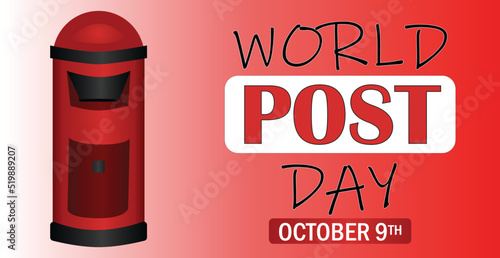 Illustration Vector Design For World Post Day, October 9th