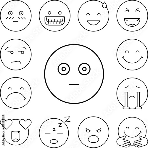Fotografija Grinning, emotions icon in a collection with other items