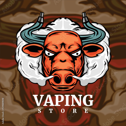 true bull logo for vaping shop, elegant premium.