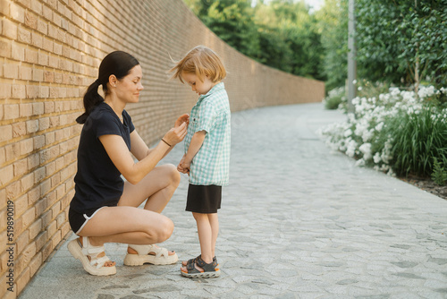 Beautiful mother and her cute little boy photo