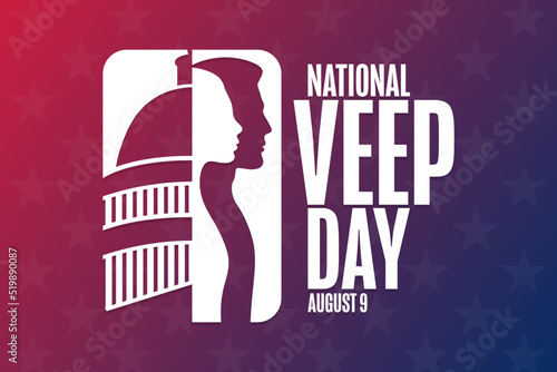 National Veep Day. August 9. Holiday concept. Template for background, banner, card, poster with text inscription. Vector EPS10 illustration.