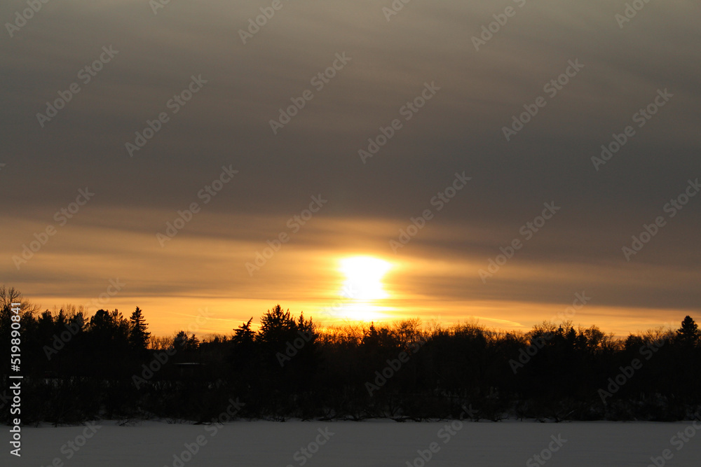 Fototapeta premium sunset over the river
