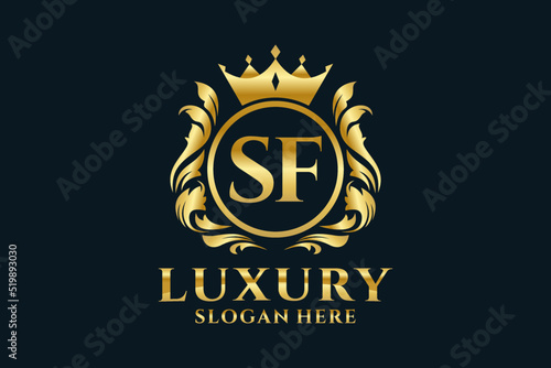 Initial SF Letter Royal Luxury Logo template in vector art for luxurious branding projects and other vector illustration.