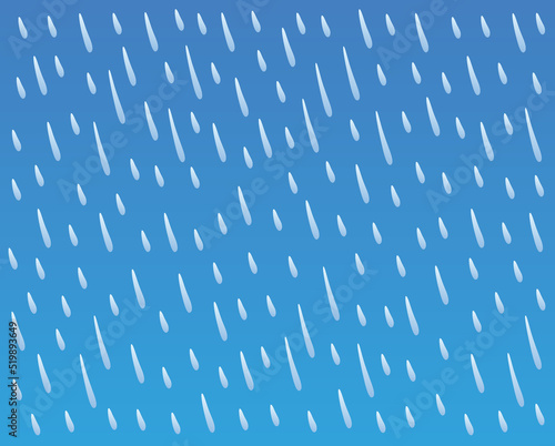 Falling rain drops in a dark blue sky background