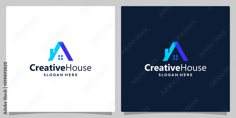 House building logo with initial letter A. Vector illustration graphic ...