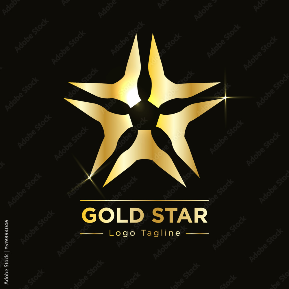 Obraz premium Gold Star Logo Pattern