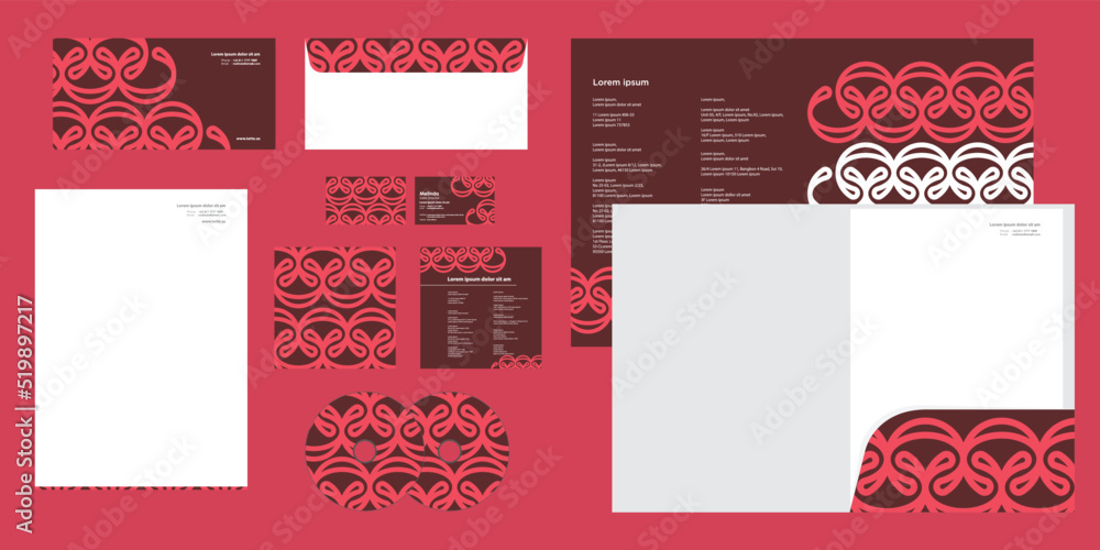 Dynamic Ethnic Batik Pattern Texture Corporate Business Identity Stationery Dynamic Ethnic Batik Pattern Texture Corporate Business Identity Stationery