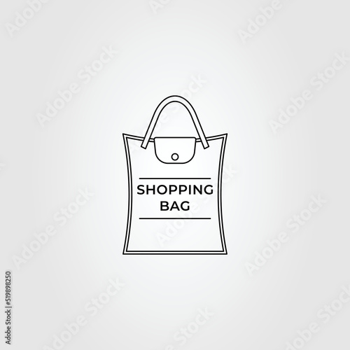 simple paper shopping bag logo vector illustration design