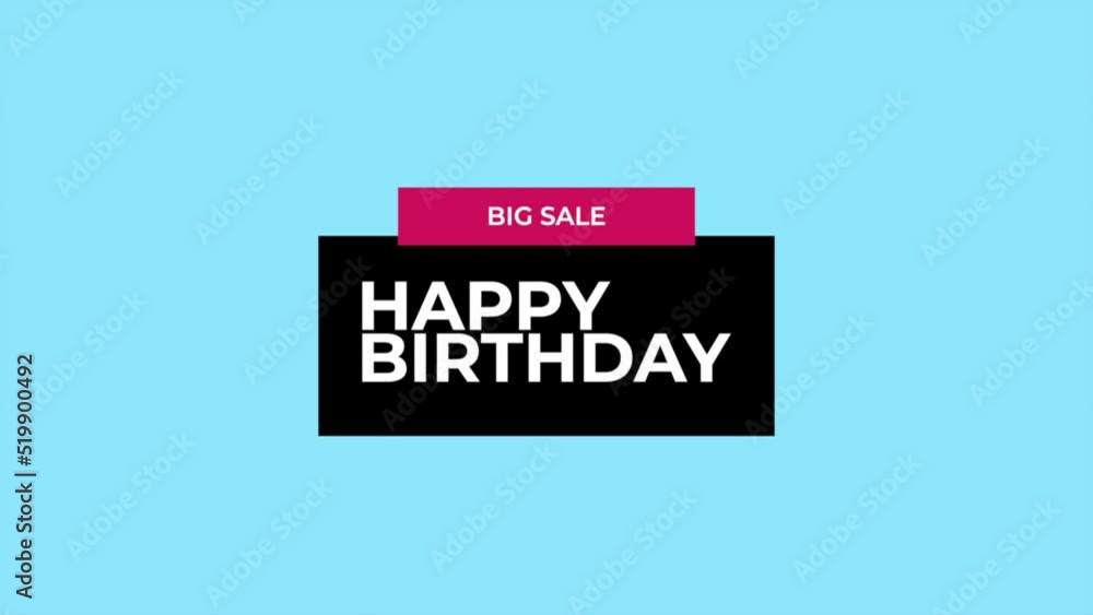 Happy Birthday with geometric shape on blue gradient, motion holidays and promo style background Happy Birthday with geometric shape on blue gradient, motion holidays and promo style background