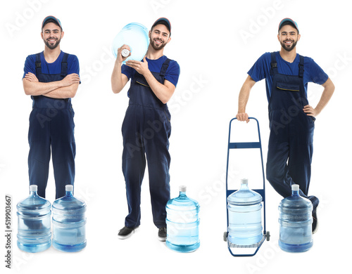 Set of couriers of water de...