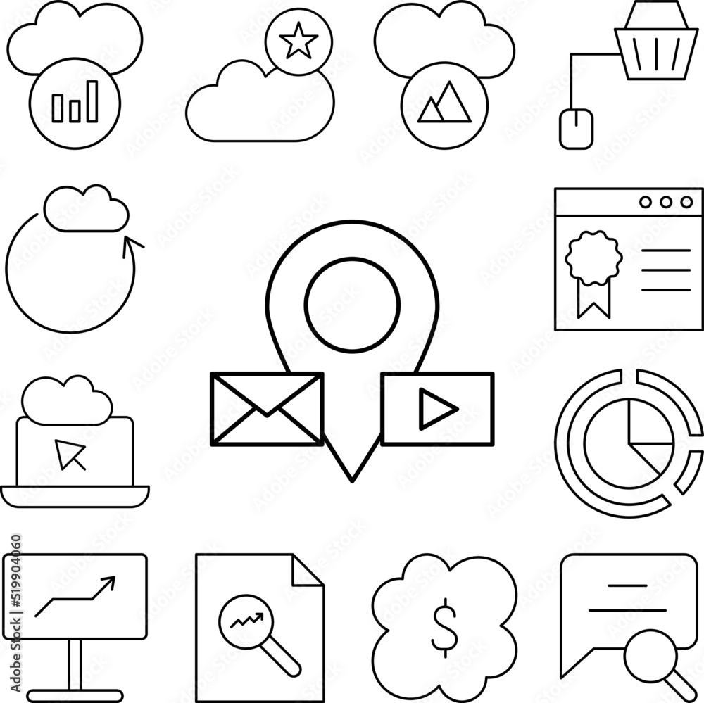Pin mail and player icon in a collection with other items Pin mail and player icon in a collection with other items