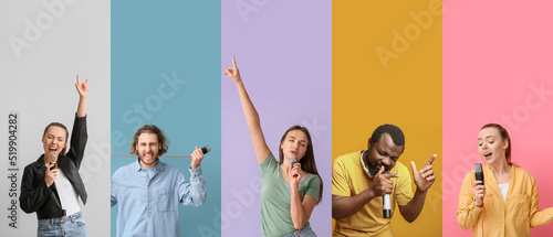 Set of different people wit...