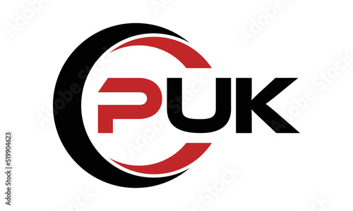 PUK swoosh three letter logo design vector template | monogram logo | abstract logo | wordmark logo | letter mark logo | business logo | brand logo | flat logo | minimalist logo | text | word | symbol