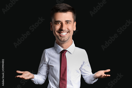 Portrait of funny businessm...