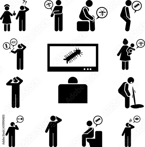 Dengue, zika, campaign icon in a collection with other items