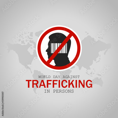 World day against Trafficking in Persons vector illustration. Suitable for Poster, Banners, campaign and background. 
