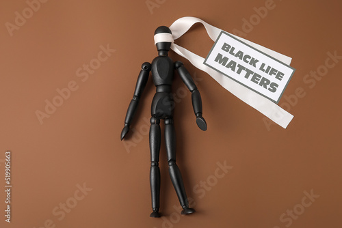 Black mannequin with white ...
