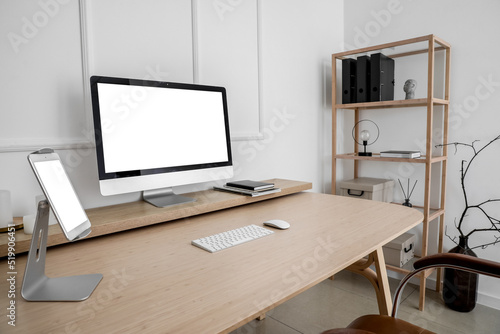 Modern workplace with compu...