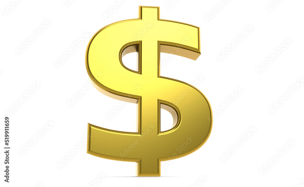 Golden dollar sign isolated on white background Golden dollar sign isolated on white background