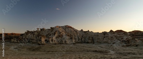 Bisti Badlands rock formation sunset