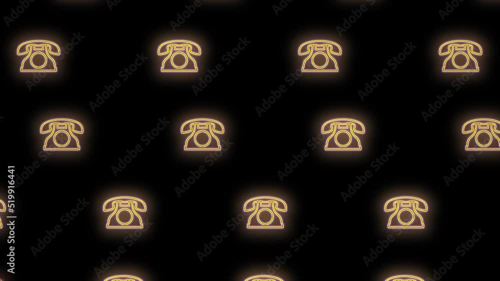 Neon retro telephones pattern, motion abstract disco, club and party style background Neon retro telephones pattern, motion abstract disco, club and party style background