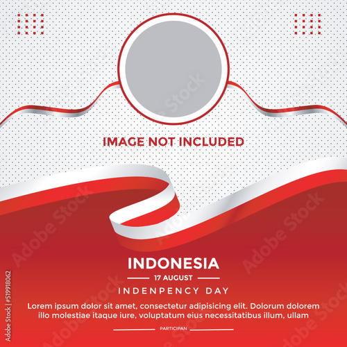 Indonesian independence day theme social media post template