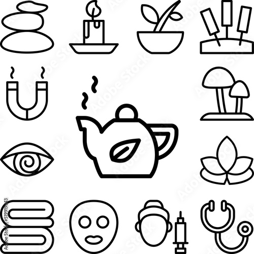 Infusion tea icon in a collection with other items