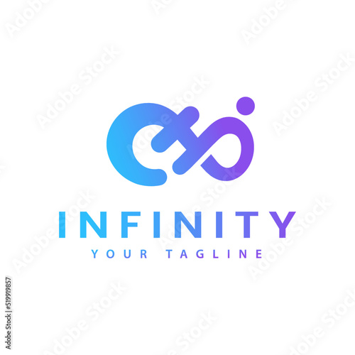 H,I,P Infinity letter technology design logo, template, symbol, vector icon