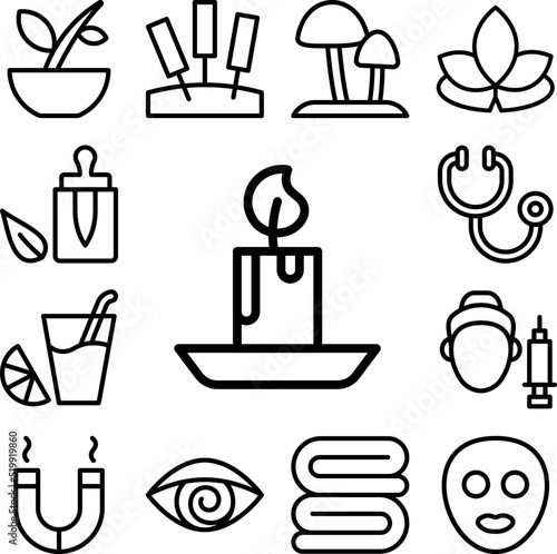 candle icon in a collection with other items