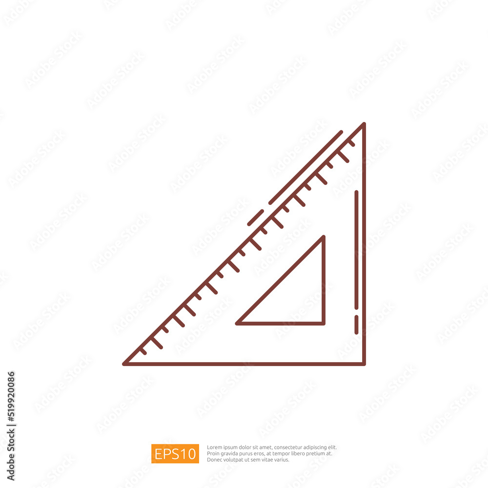 Elbow Ruler Stationery Line Icon