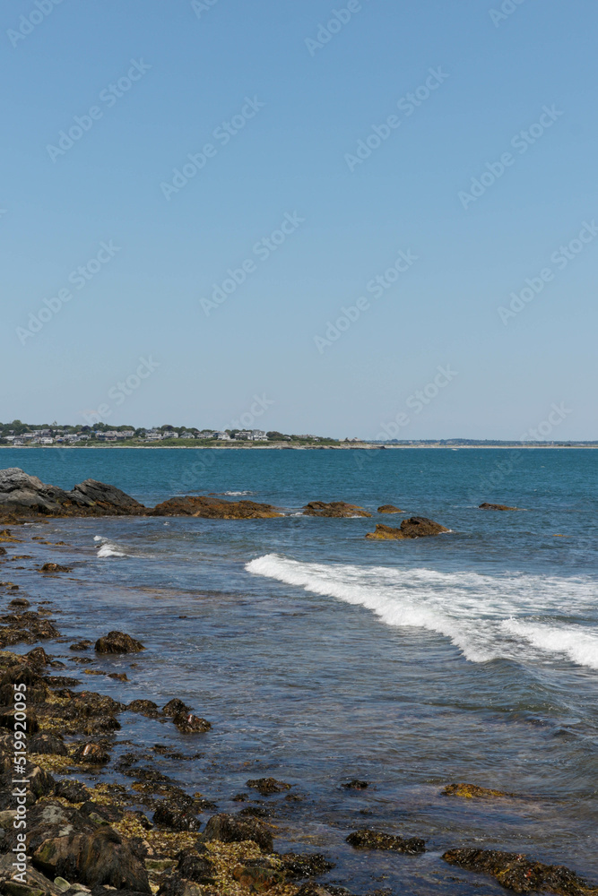 Rocks Along the Coastline with a Blue Sky Rocks Along the Coastline with a Blue Sky