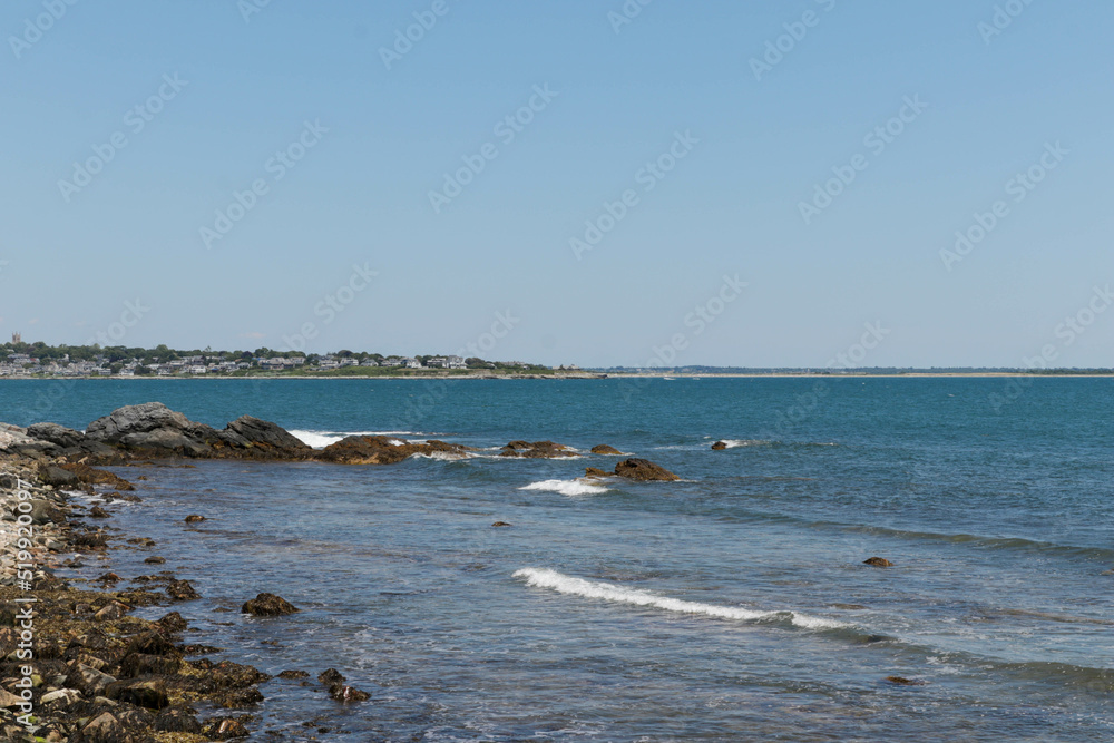 Rocks Along the Coastline with a Blue Sky Rocks Along the Coastline with a Blue Sky