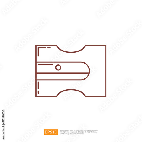 Pencil Sharpener Vector Line Icon