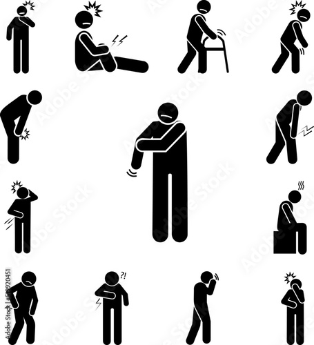 Ache, hand, pain, problem icon in a collection with other items