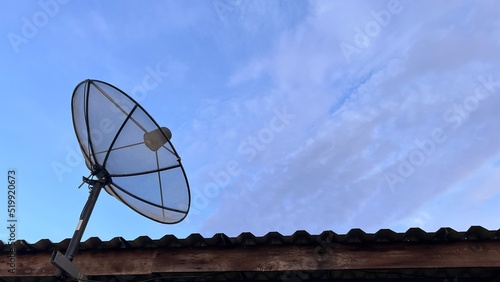 satellite dish on the roof , satellite technology controller 