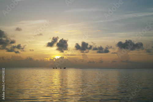 beautiful sunrise in the colombian caribbean