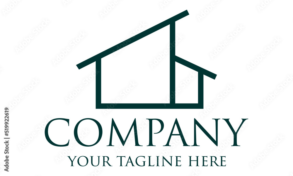 Black Color Line Art Urban Modern Building Logo Design Black Color Line Art Urban Modern Building Logo Design