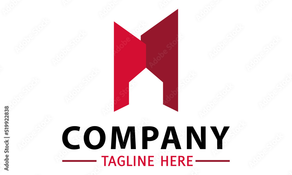 Red Color Simple Modern House Logo Design Red Color Simple Modern House Logo Design