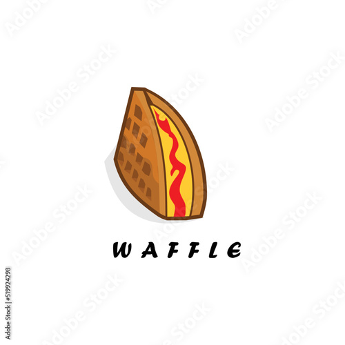 Waffle delicious melted logo design 