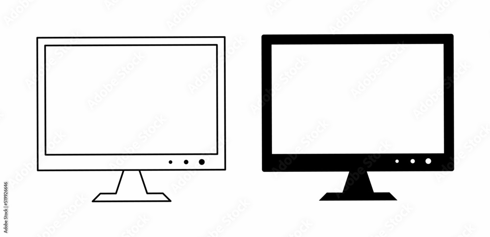 monitor icon set isolated on white background monitor icon set isolated on white background