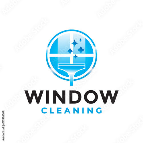 Window washing cleaning logo icon vector image