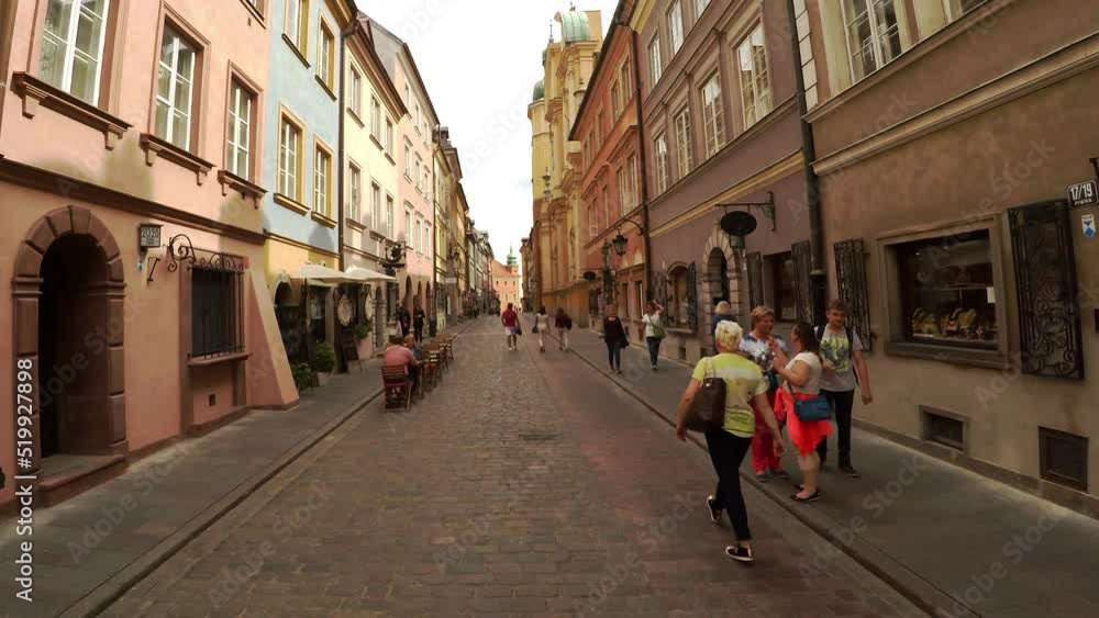 Walking through the ancient streets of Warsaw. Poland. 4K. Walking through the ancient streets of Warsaw. Poland. 4K.